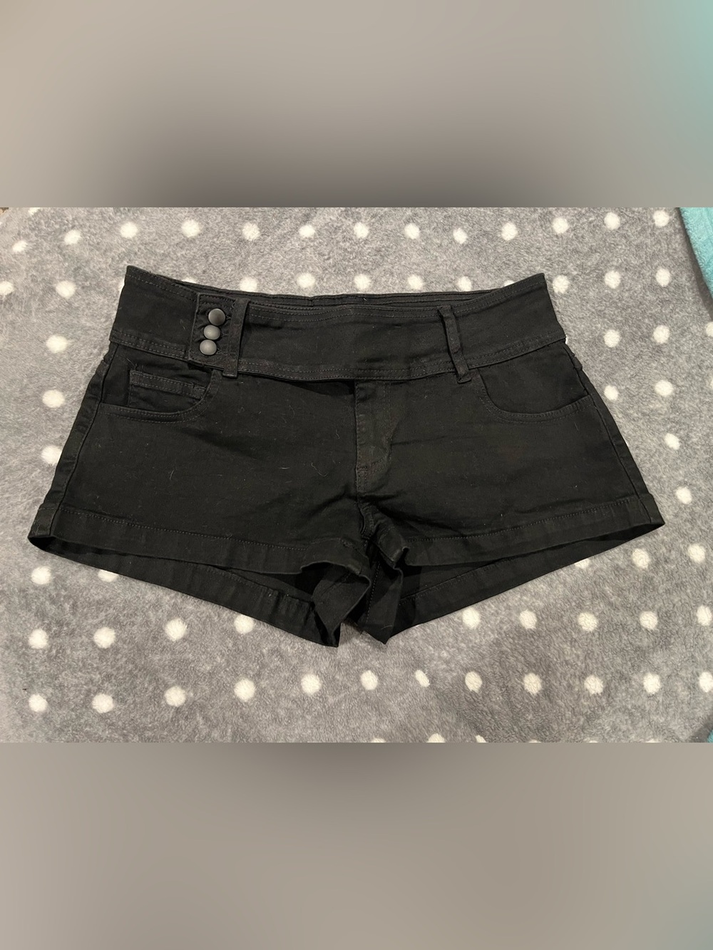 Women's Black High-Waist Denim Jean Shorts